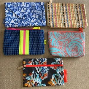 Set of 5 ipsy makeup bags clutches Rebecca minkoff